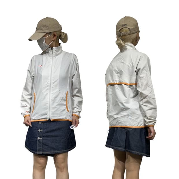 나이키 화이트 바람막이 트랙 자켓 S