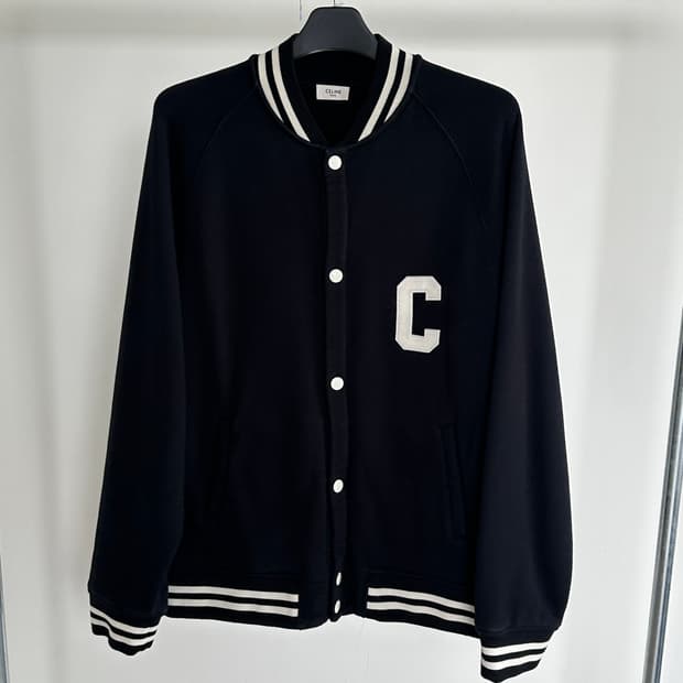 셀린느 로고 테디 봄버 블루종 자켓