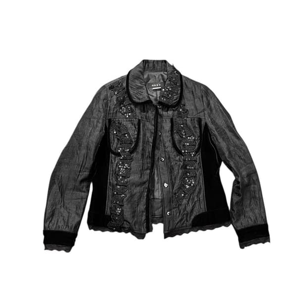 LACE TRIM VELVET JACKET