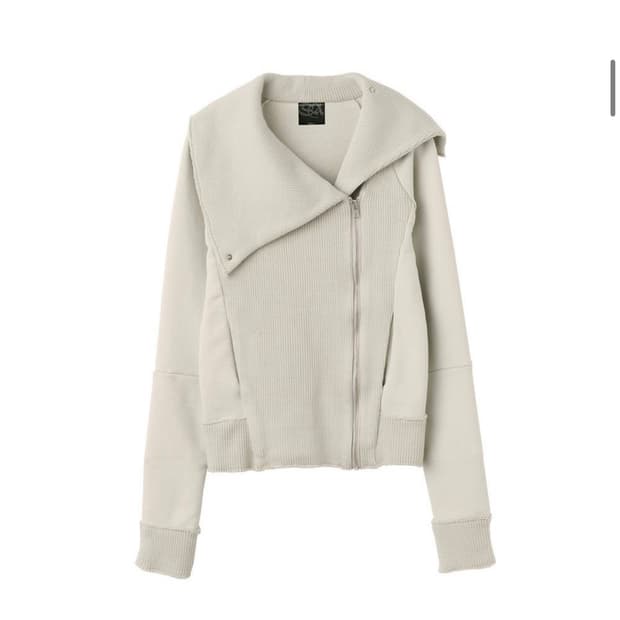 스컬프터 Wide Collared Zip-Up Dirty White
