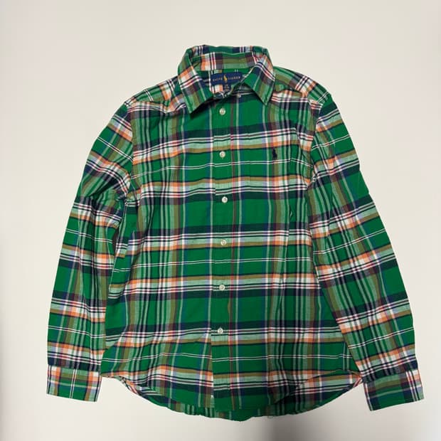 여성 폴로 랄프로렌 린넨 혼방 컬러풀 체크 셔츠 S