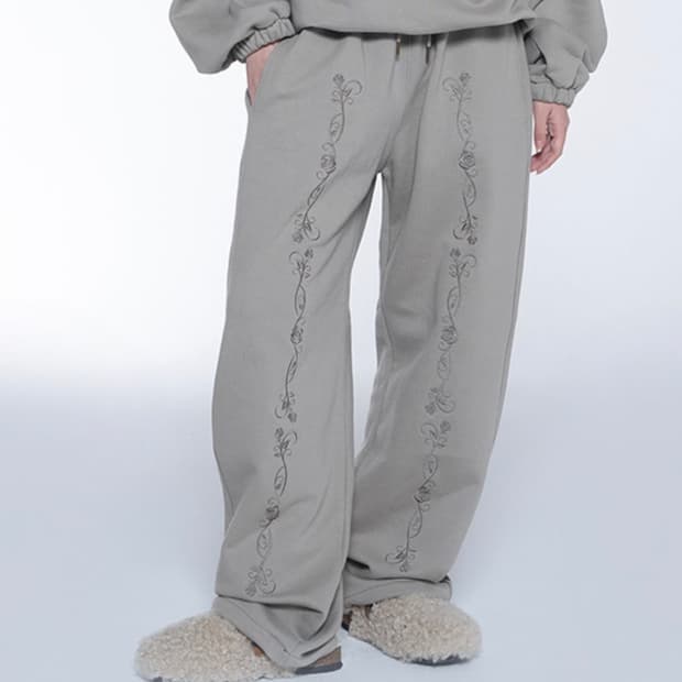 setupexe 셋업엑스이 로즈바인스 스웻 조거 팬츠 베이지