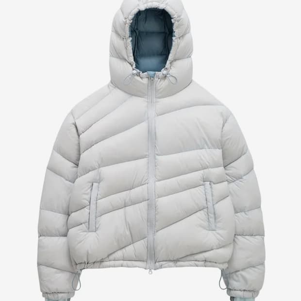 다이애그널 라이닝 다운 점퍼_스카이블루 