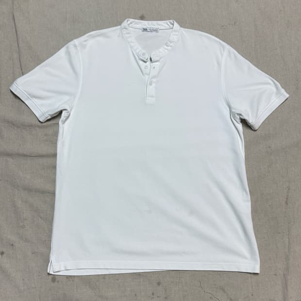 자라 차이나카라 헨리넥 반팔 카라티 XL