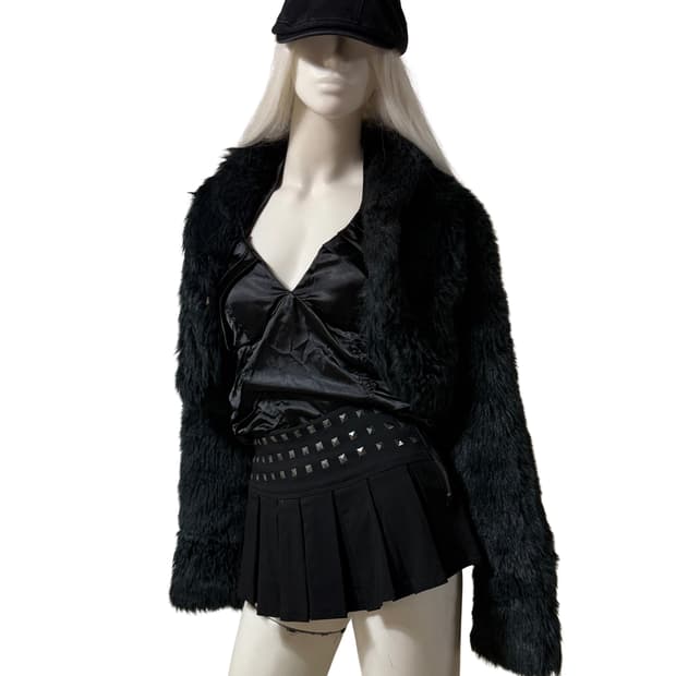 Algonquinz 갸루펑크 페이크 퍼 숏 자켓