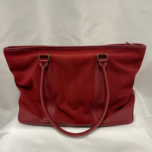 [OS] 엘엘빈 스웨이드 레더 라지 토트백 레드