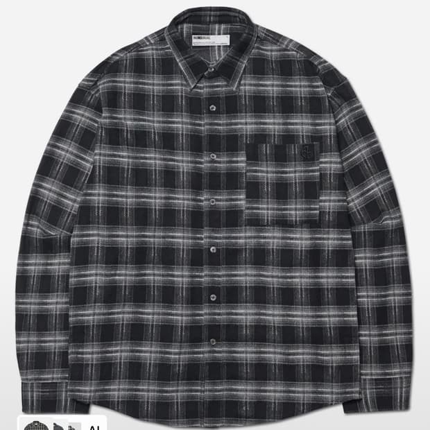 노매뉴얼 FLANNEL CHECK SHIRT - BLACK