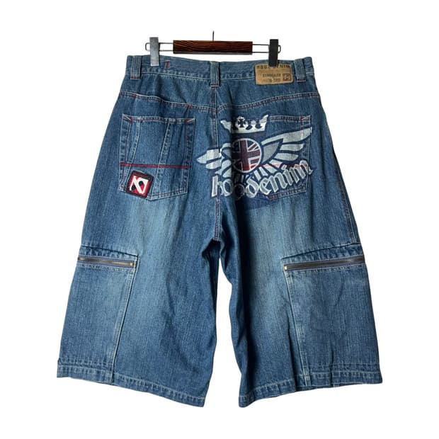 [HOBO Denim] 호보데님 워싱 데님 버뮤다팬츠