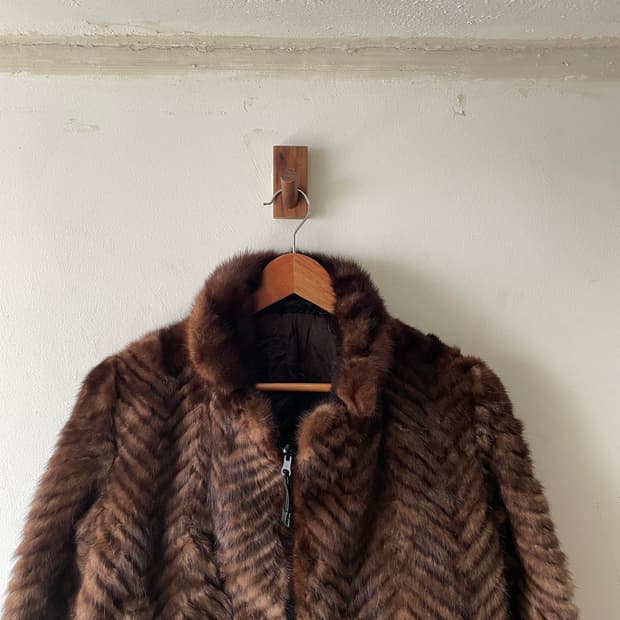 90's JPN Vintage Mink zip 