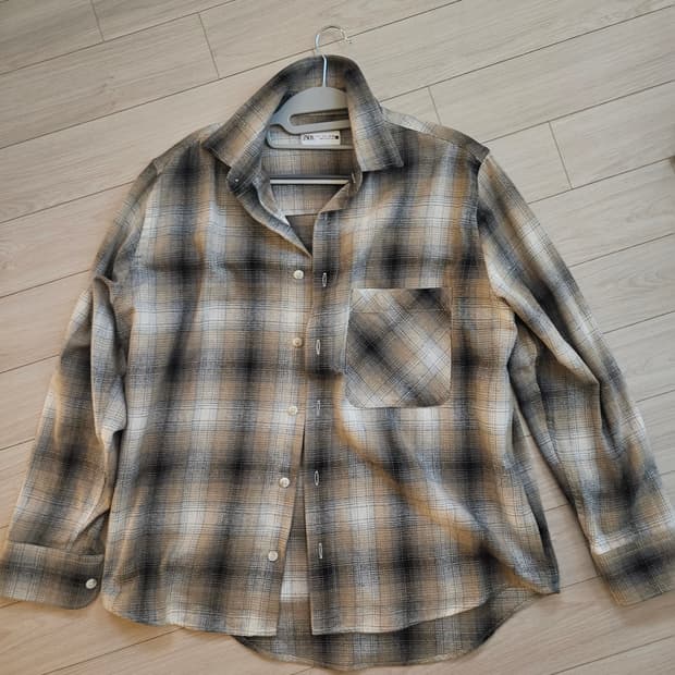 자라 체크셔츠 옐로우