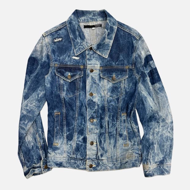 EXHIBITIONIST acid washing damage denim 