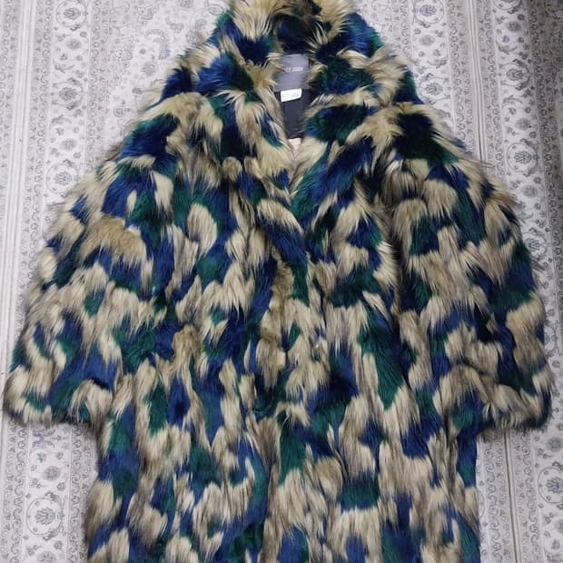 jucy judy 컬러풀 페이크 퍼 롱코트 85 (엄청크게나옴 88까지)