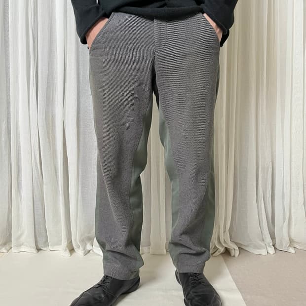 꼼데가르송 옴므플러스 투톤 패널 슬랙스 Comme des garcons