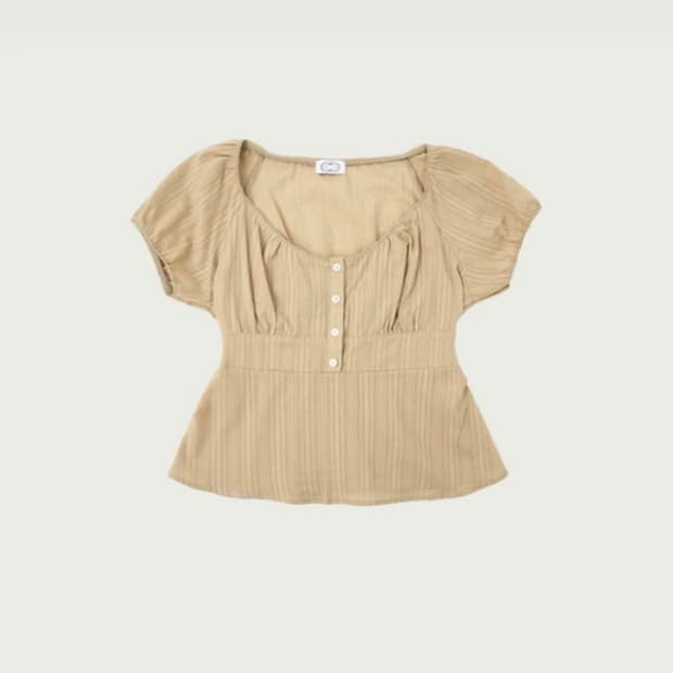 콜로신스 Uki Lace Blouse Beige Stripe