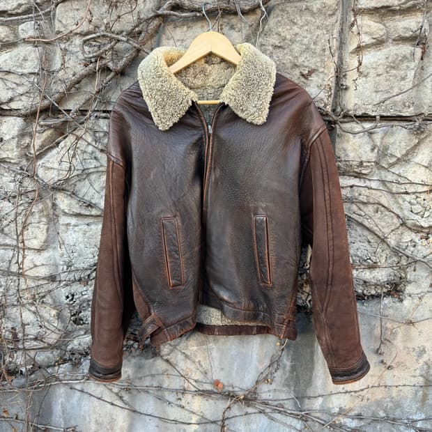 80~90s 국내생산 양가죽 스웨이드 쉐르파 자켓