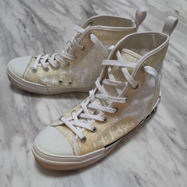 디올 오블리크 하이탑 스니커즈