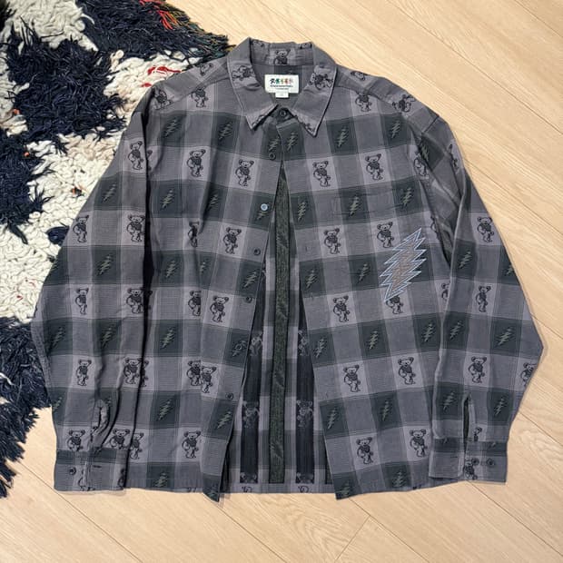 [L] 디스이즈네버댓 x 그레이트풀 데드 자카드 셔츠 퍼플