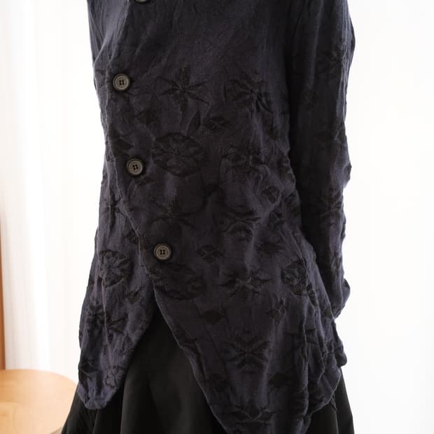 Jacquard wrinkled knit jacket 