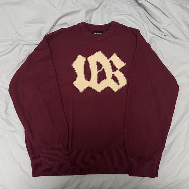 위캔더스 버건디 니트 M (피로 콜라보)