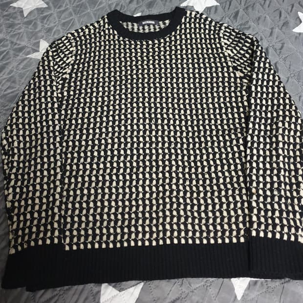버커루 빈티지 트위드 니트 혜비 스웨터 (L)