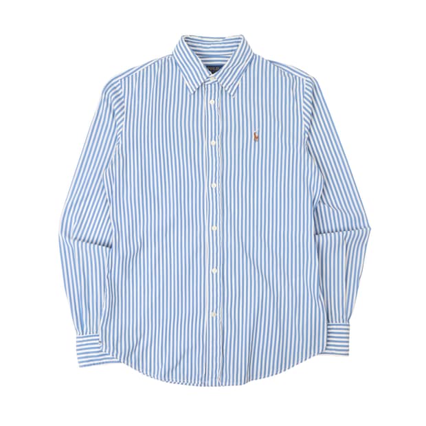 폴로 랄프로렌 우먼스 블루 스트라이프 셔츠