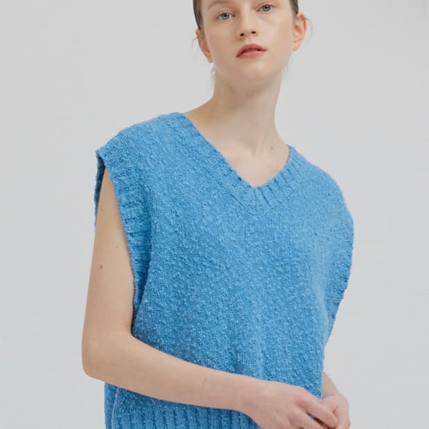 룩캐스트 블루매그 니트 베스트 조끼 정가 78,000원 실착 1회 신품컨