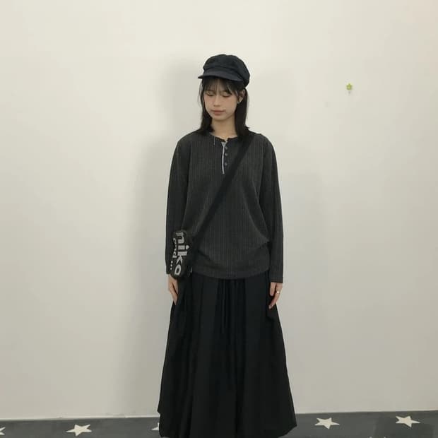 JPN Minimal Henley Long Sleeve