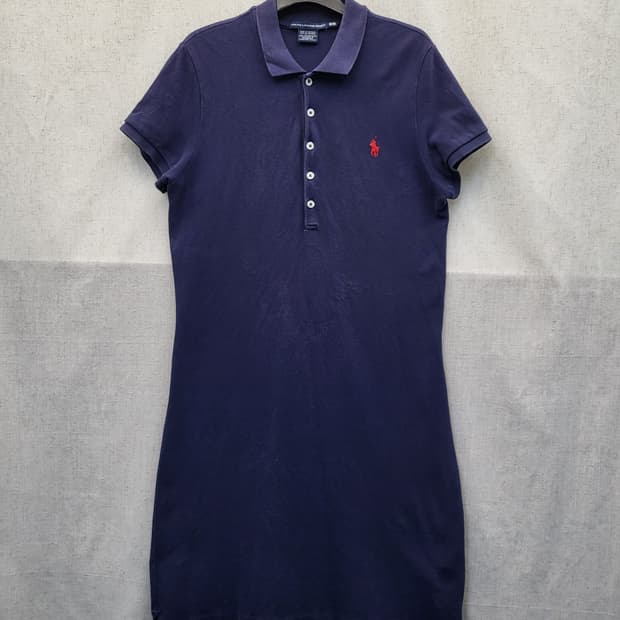 폴로 랄프로렌 네이비 반팔 카라 원피스