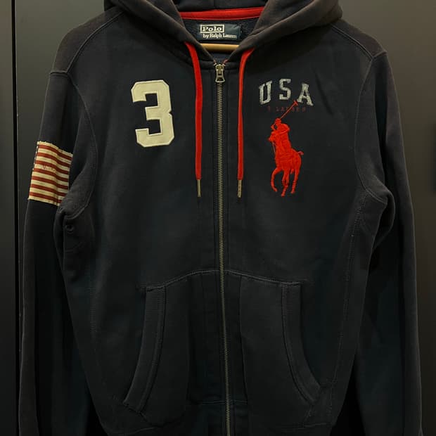 폴로 랄프로렌 빅포니 성조기 후드 집업