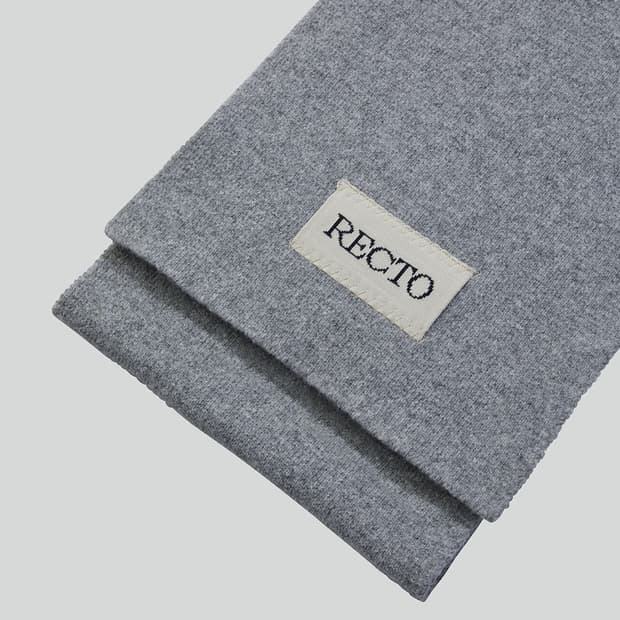 렉토 자카드 로고 컴팩트 머플러 목도리 멜란지 그레이
