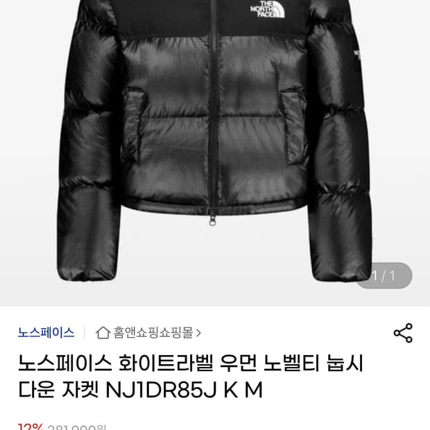 노스페이스 화이트 라벨 노벨티 눕시 다운