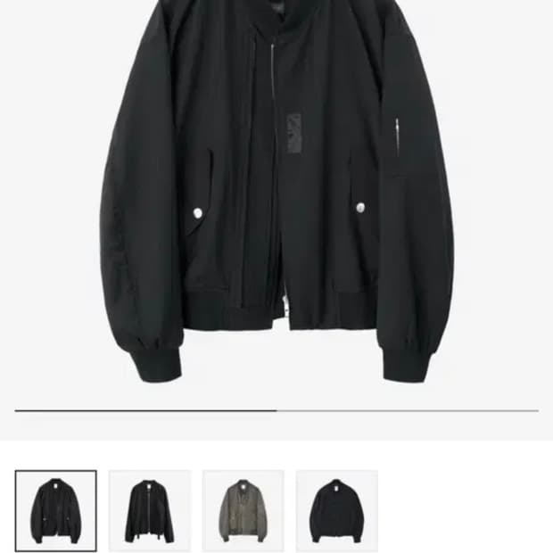 [3] 폴리테루 봄버 자켓 스트라이프 블랙 울 버전