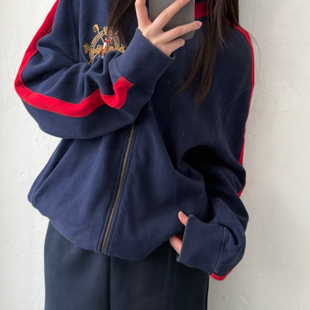 Polo 폴로 랄프로렌 사이드라인 크레스트로고 코튼 집업