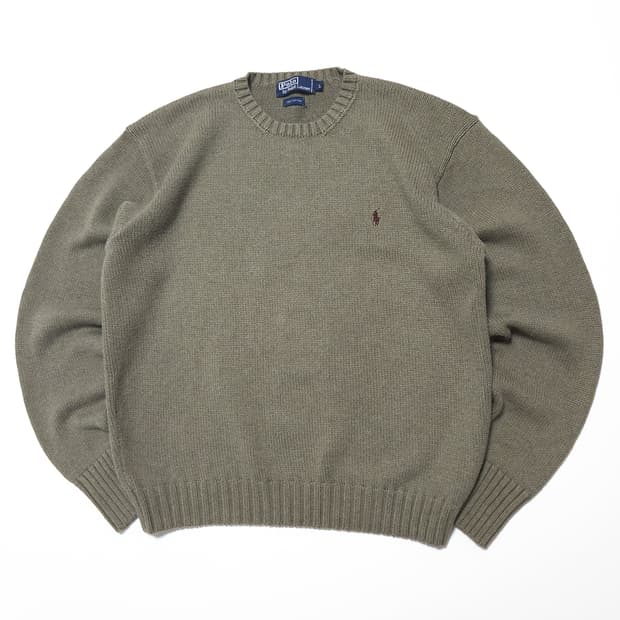 폴로 랄프로렌 00s 코튼 니트 스웨터 올리브
