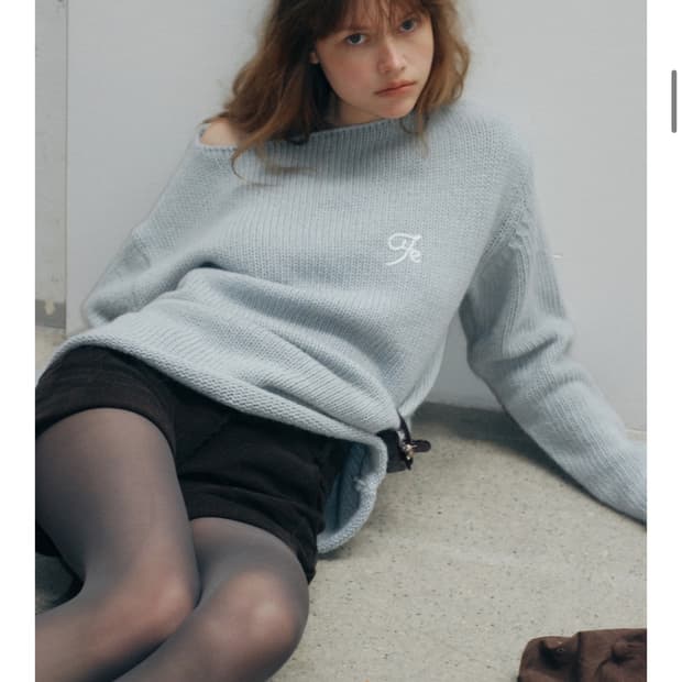 포에토 원숄더 오프숄더 Crumble overfit mohair 니트