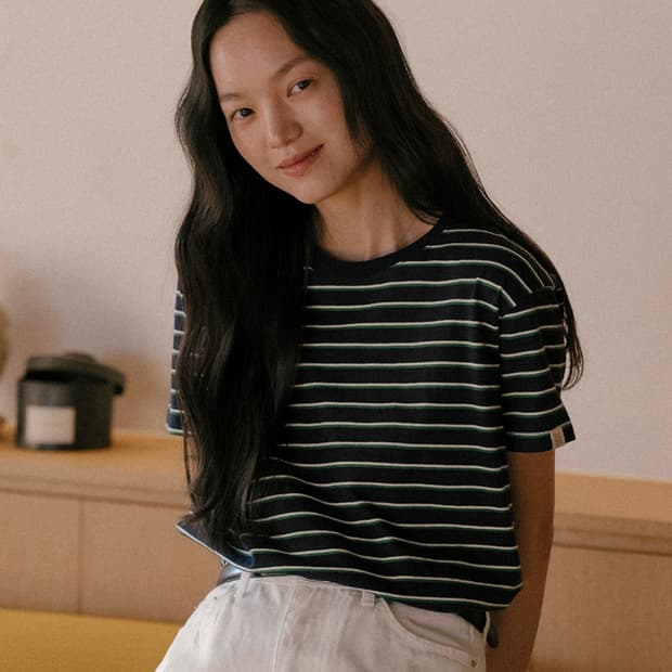 틸아이다이 스트라이프 코튼 티셔츠