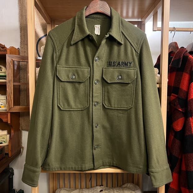 [S]60's 오리지널 U.S ARMY 미군 CPO 오피서 울 셔츠