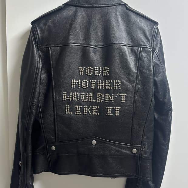 생로랑 L01 17fw 더블라이더 램스킨 레더자켓 스터드 46사이즈