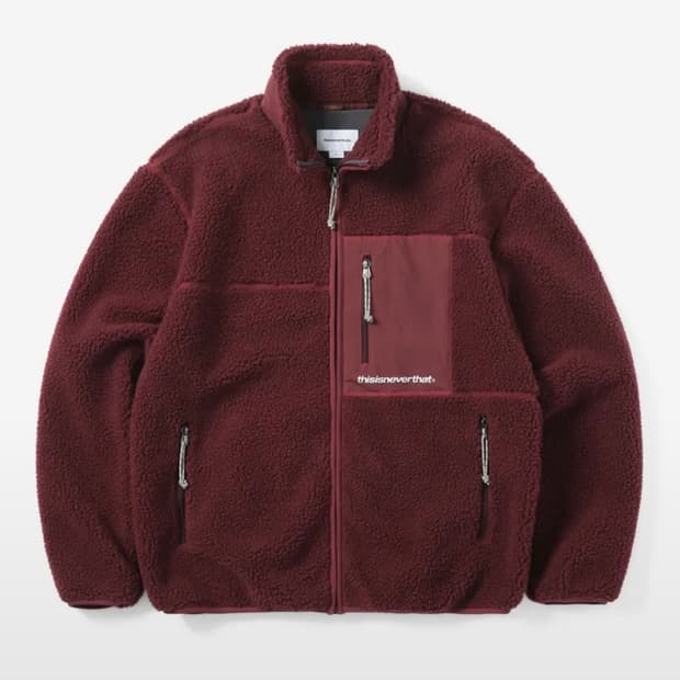 디스이즈네버댓 셰르파 플리스자켓 버건디