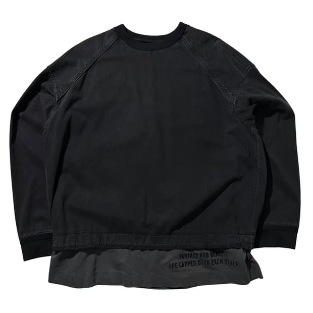 준지 피그먼트 데님 레이어드 맨투맨