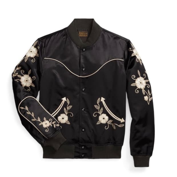 rrl 웨스턴 사틴 자수 자켓