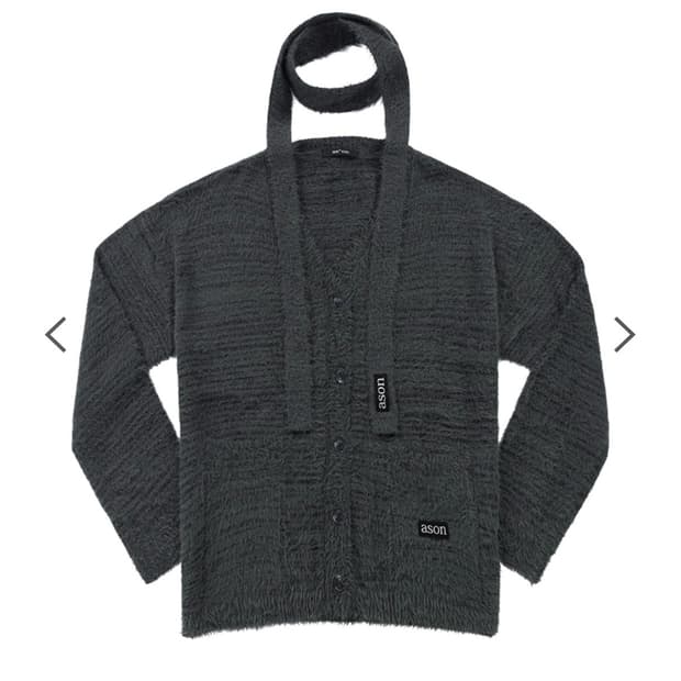 애즈온 LUCA TIE CARDIGAN / CHARCOAL