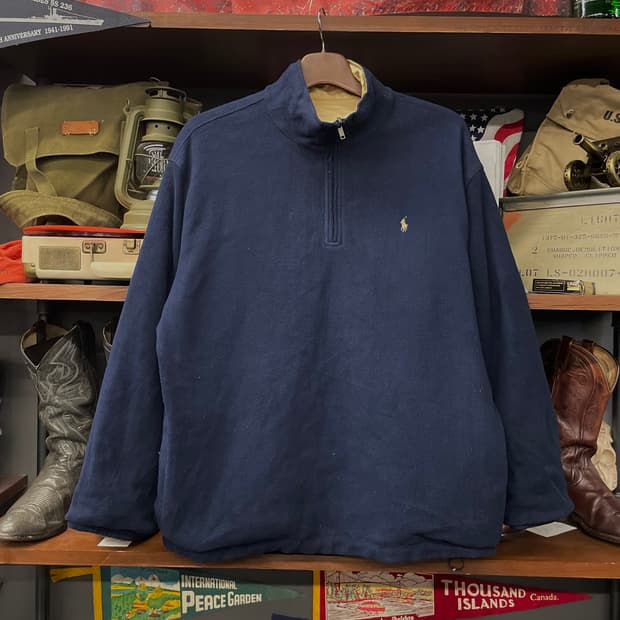 90s 폴로 골프 하프 집업 웜업 리버시블 플리스