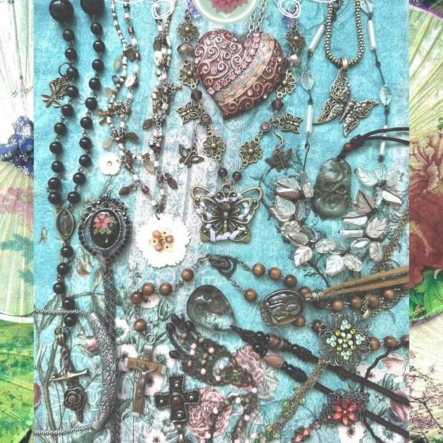 레테 빈티지 수정 목걸이