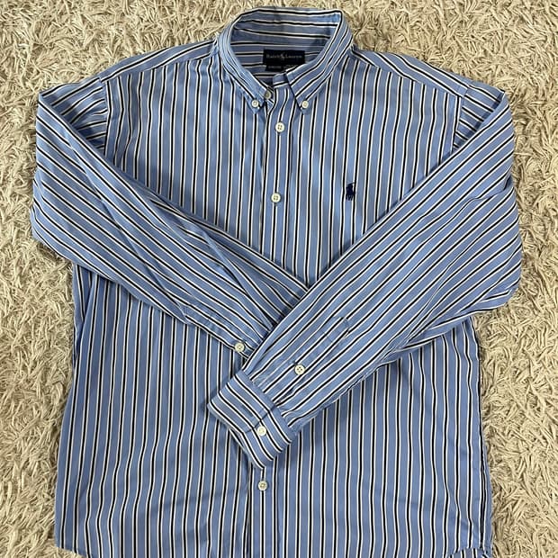 폴로 랄프로렌 스트라이프 셔츠 블루