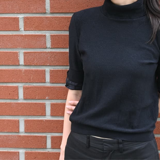 JIL SANDER Short Sleeve Turtleneck Top