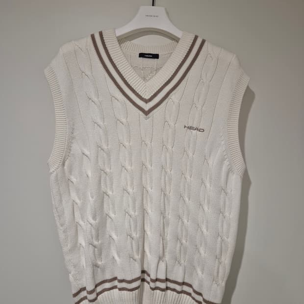 [HEAD] 헤리티지 코튼 케이블 니트 베스트