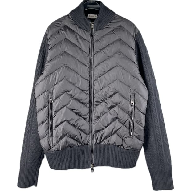 [L] 몽클레어 케이블 니트 집업 패딩 가디건