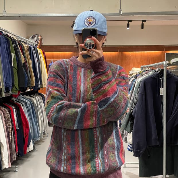 빈티지 울 케이블 니트