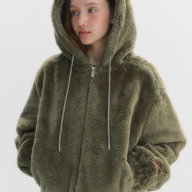 마리끌레르 퍼 후드자켓